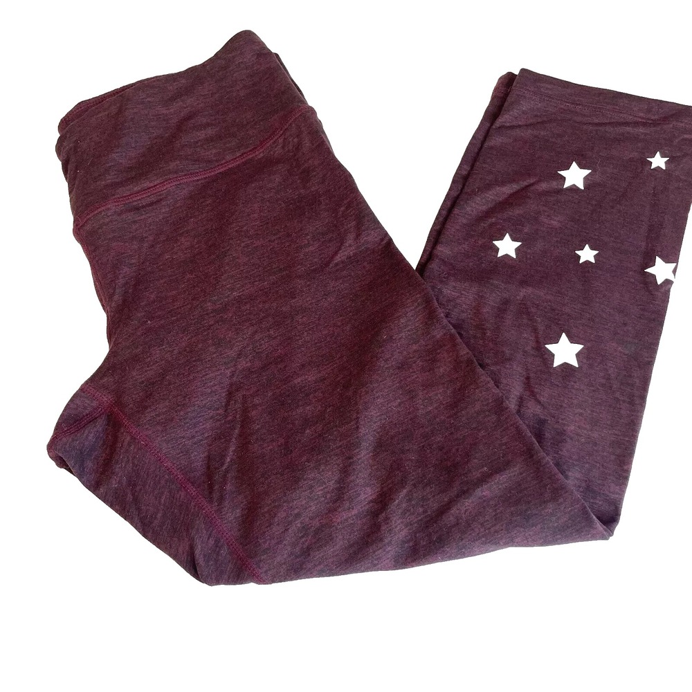 Spiritual Gangster Dreamer Cropped Leggings L Red Star Gym Workout‎ Athletic